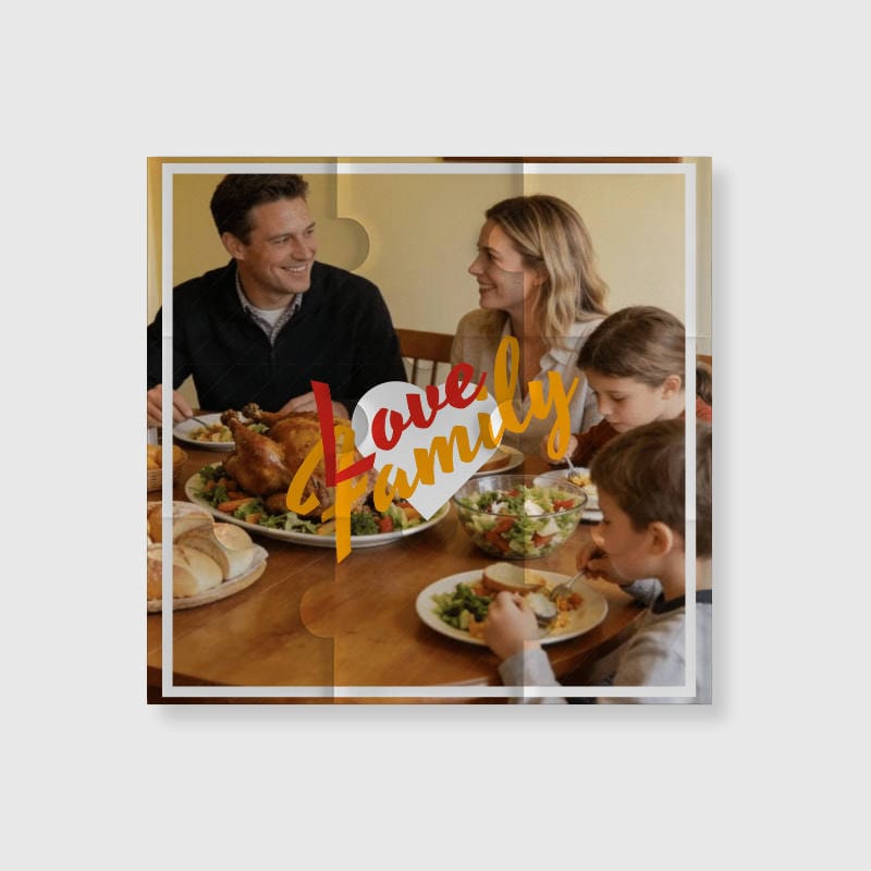 Personalized Family Photo Puzzle Fridge Magnet Gift - 1