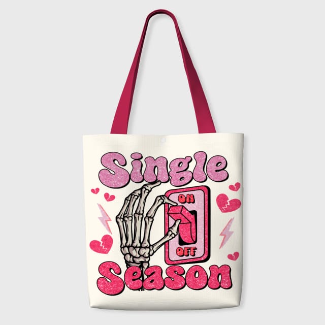 Single Season Skeleton Tote Bag for Singles Valentine Daily Use