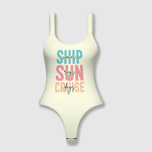 Funny Cruise Quote Thong One Piece Swimsuit for Women Beach Trips