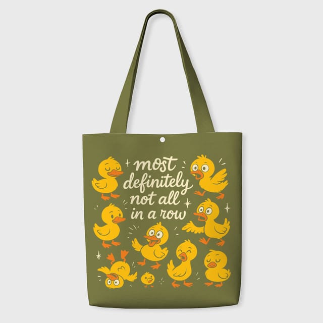 Funny Duck Print Tote Bag for Duck Lovers Daily Use Gift