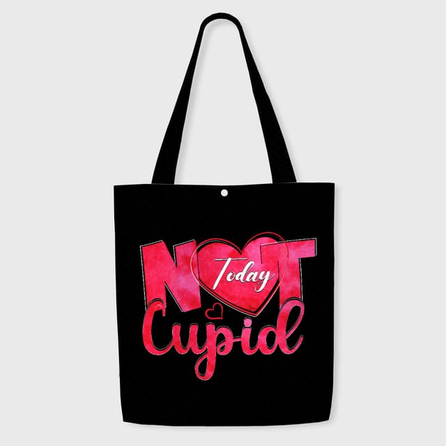 Funny Not Today Cupid Tote Bag for Anti-Valentine Daily Use