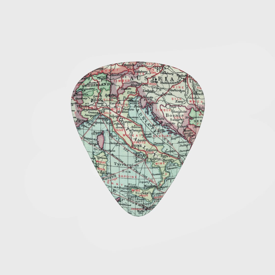 Cartography of Italy and Central Europe Guitar Pick (5 pcs) - 1
