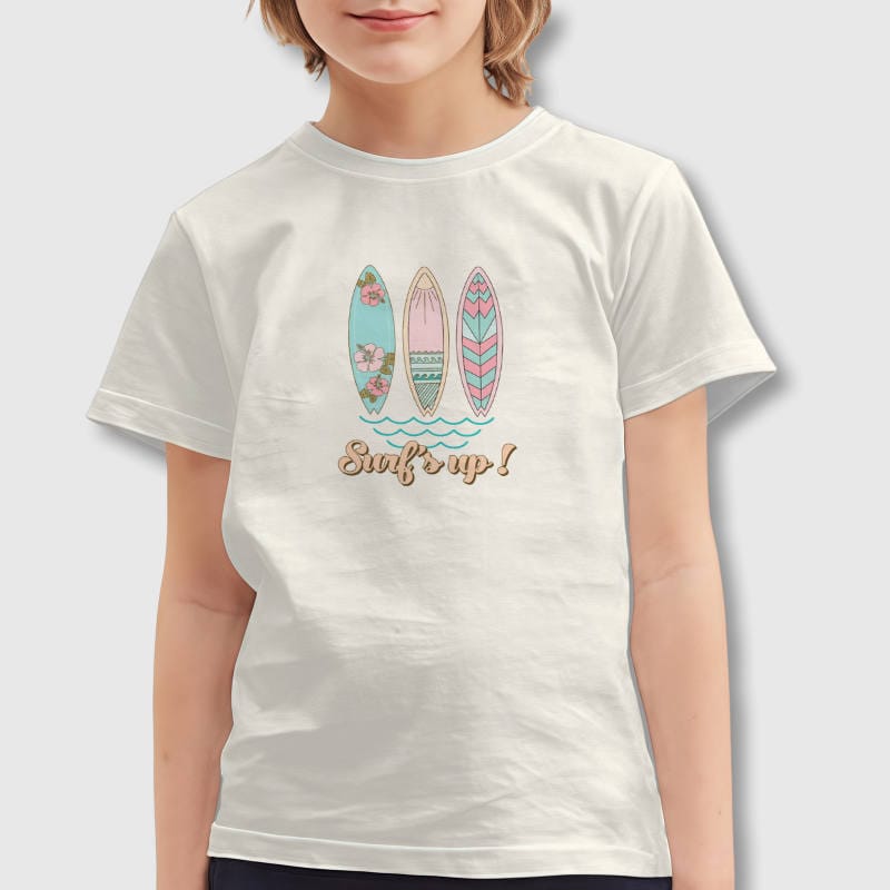 Surf's Up Surfboard Kids T-Shirt for Summer Daily Wear
