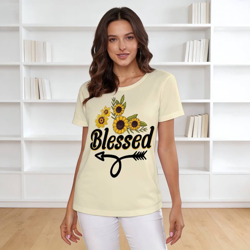 Sunflower Blessed Women's Tee for Casual Wear Gifts