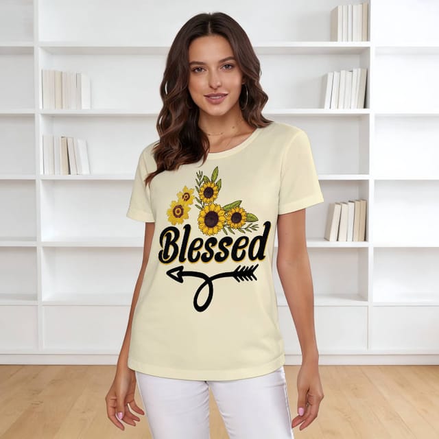 Sunflower Blessed Women's Tee for Casual Wear Gifts