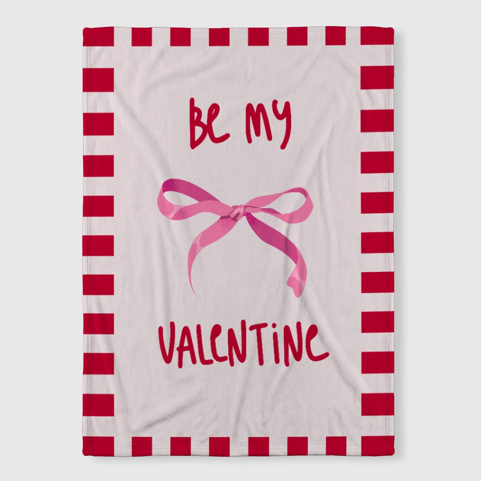 Be My Valentine Bow Fleece Throw Blanket for Valentine Gifts