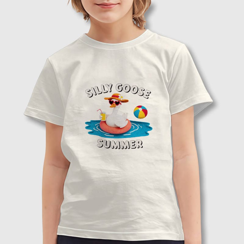 Silly Goose Print Kids T-Shirt for Boys Girls Summer Wear
