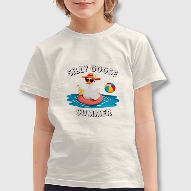 Silly Goose Print Kids T-Shirt for Boys Girls Summer Wear