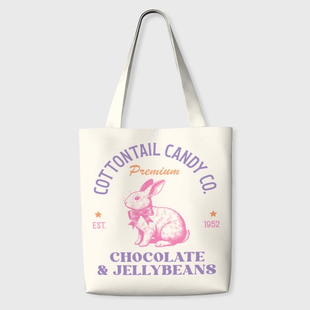 Vintage Cottontail Candy Tote Bag for Easter Daily Use