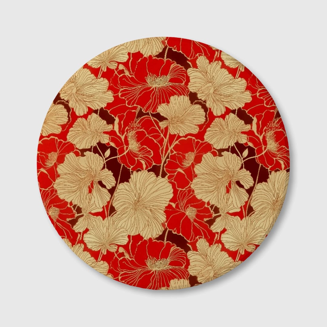 Golden Heart Blooms Ceramic Coaster - 1