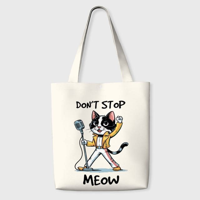 Don't Stop Meow Cat Tote Bag for Pet Lovers Gift