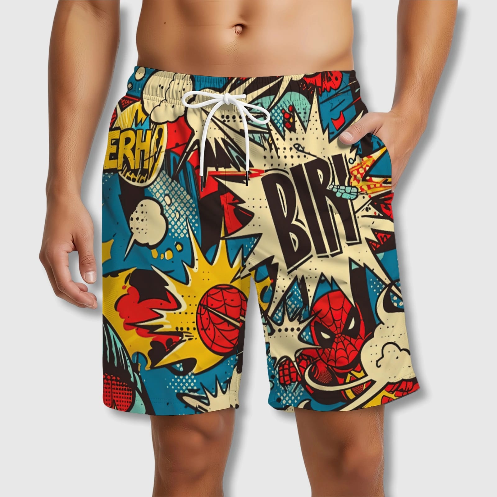 Spider-Man Pop Art Beach Shorts for Marvel Fans Summer Wear