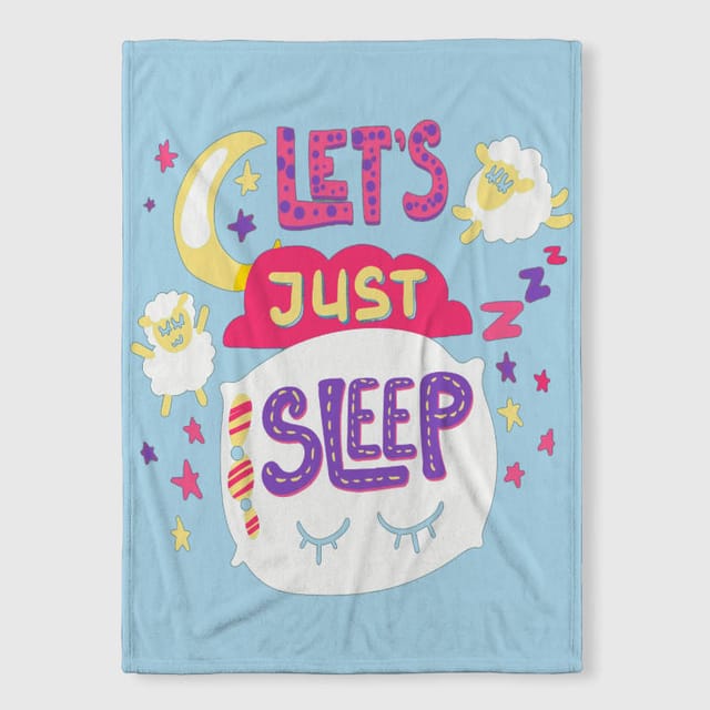 Cute Sheep Sleep Quote Fleece Blanket for Her Winter Gift