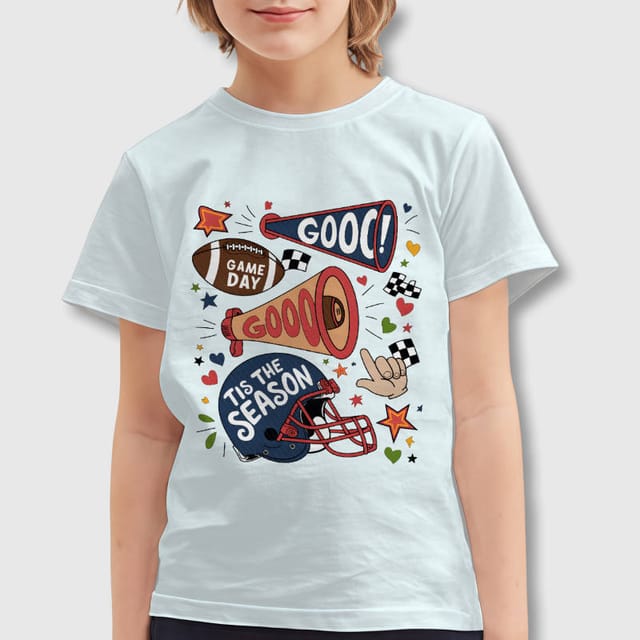 Football Game Day Graphic Kids T-Shirt for Young Fans Gift