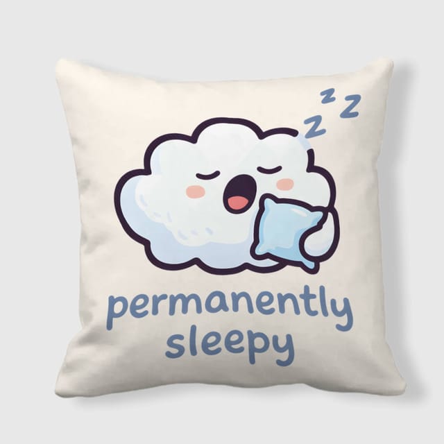 Funny Sleepy Cloud Throw Pillow for Sleep Lovers Birthday Gift