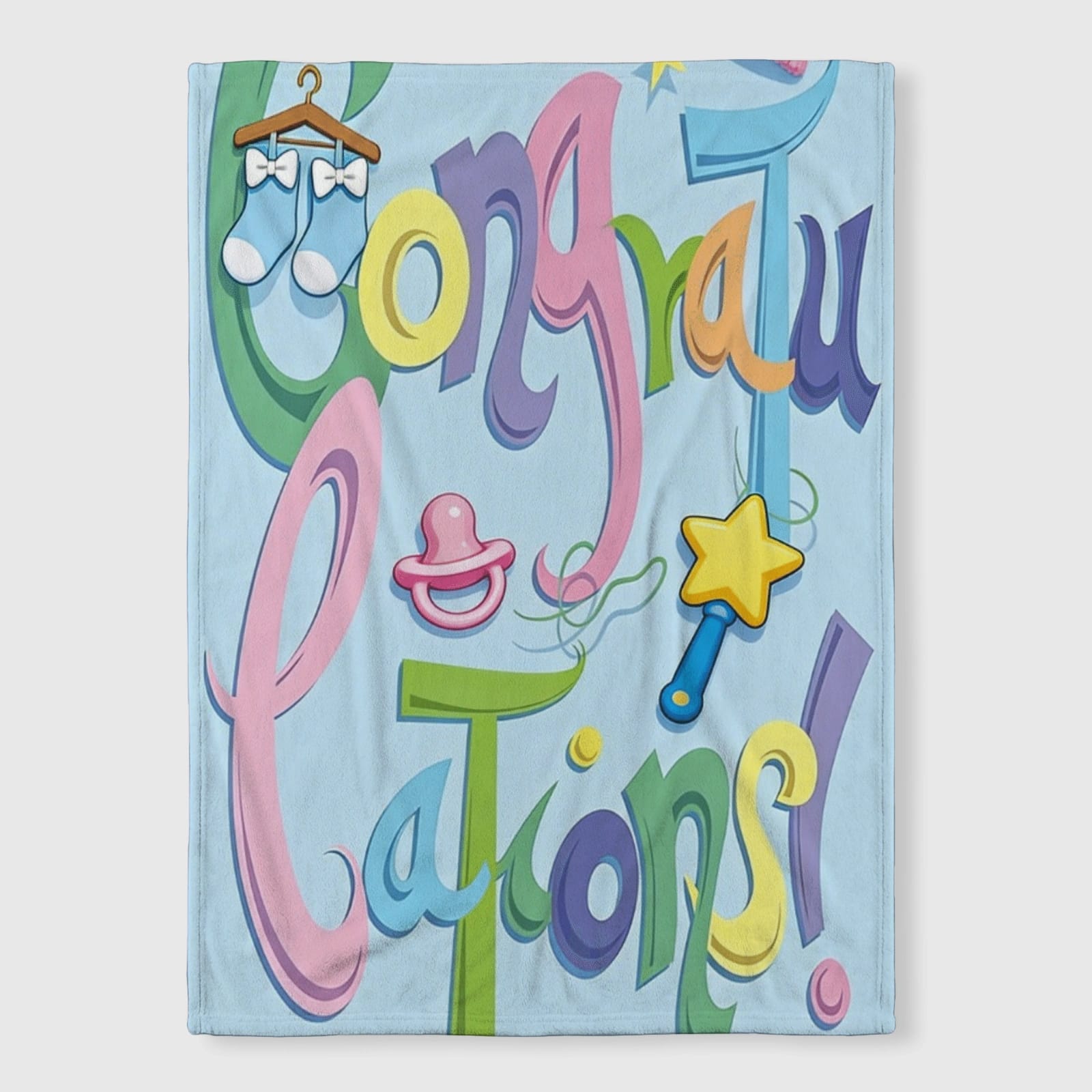 Baby Congrats Fleece Blanket for New Parents Baby Shower Gift