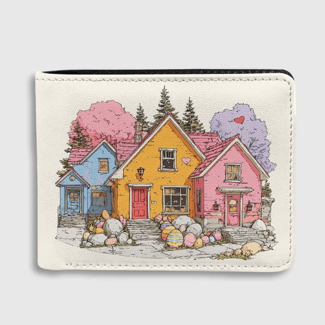 Pastel Cottage Print Bifold Wallet for Her Easter Gift