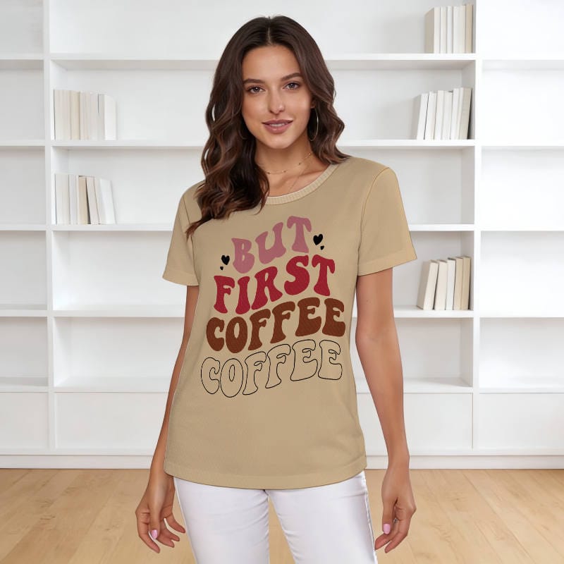 But First Coffee Retro T-Shirt for Coffee Lovers Daily Wear
