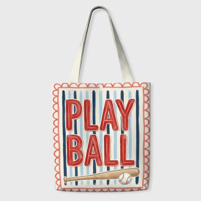Play Ball Baseball Tote Bag for Sports Fans Daily Use