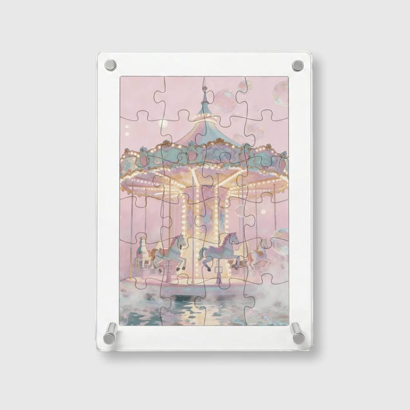 Pastel Carousel Acrylic Puzzle for Her Birthday Home Decor - 1