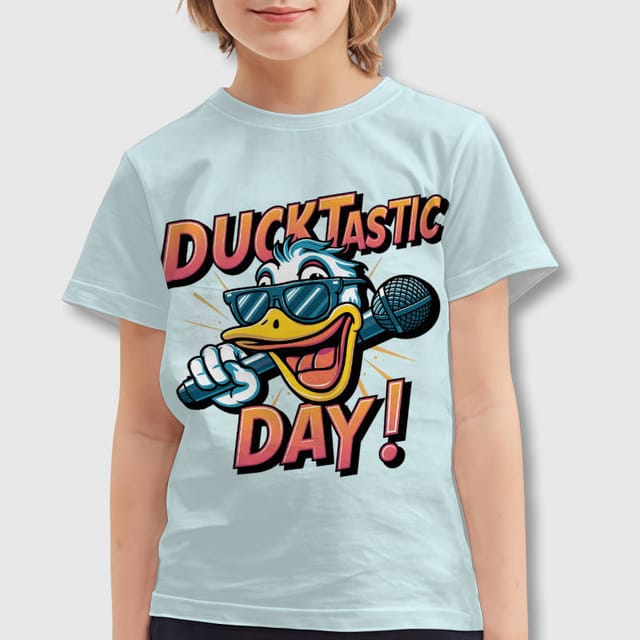 Funny Duck Graphic Kids T-Shirt for Daily Wear Birthday Gift