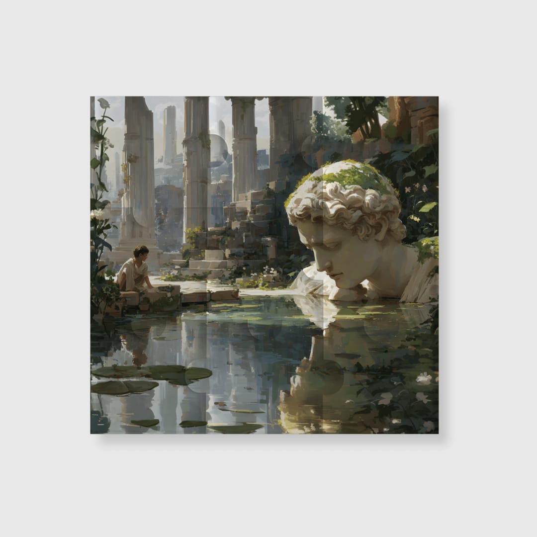 Ancient Ruins Statue Fridge Magnet for Art Lovers Gift - 1