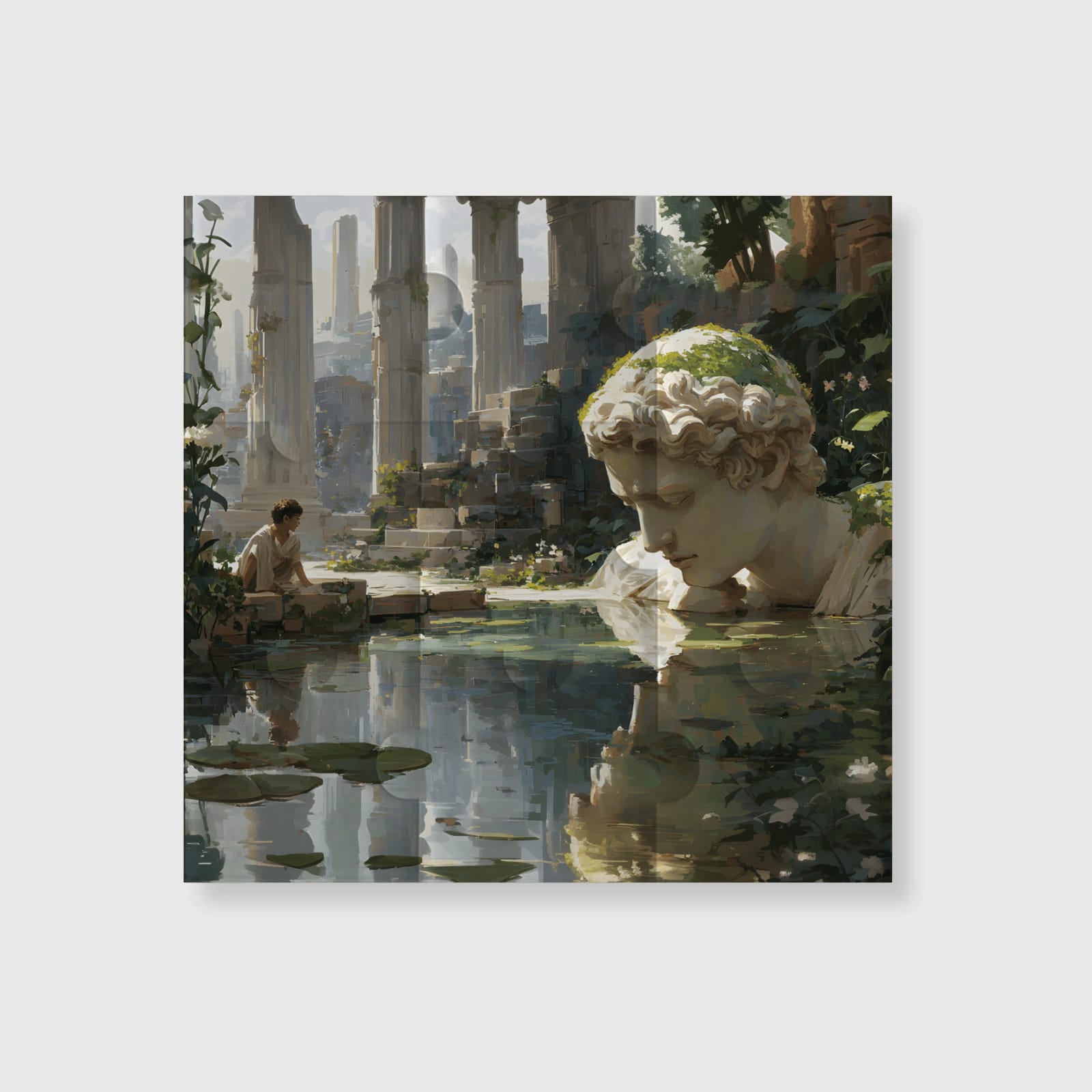Ancient Ruins Statue Fridge Magnet for Art Lovers Gift