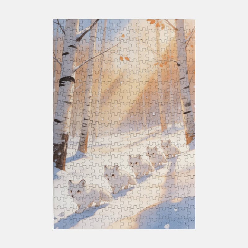 Cute Arctic Fox 300 Piece Puzzle for Fox Lovers Winter Gift - 1