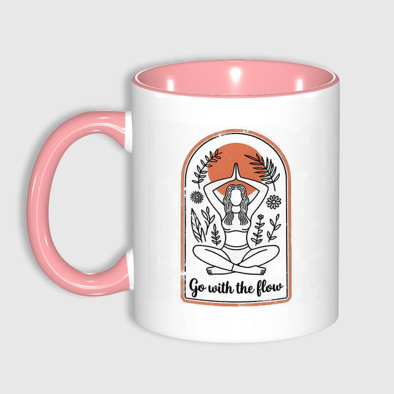 Go With The Flow Yoga Coffee Mug for Yoga Lovers Daily Use