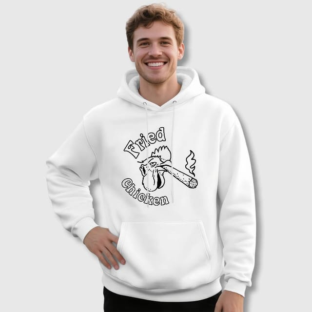 Funny Smoking Rooster Fried Chicken Hoodie for Men Casual Wear