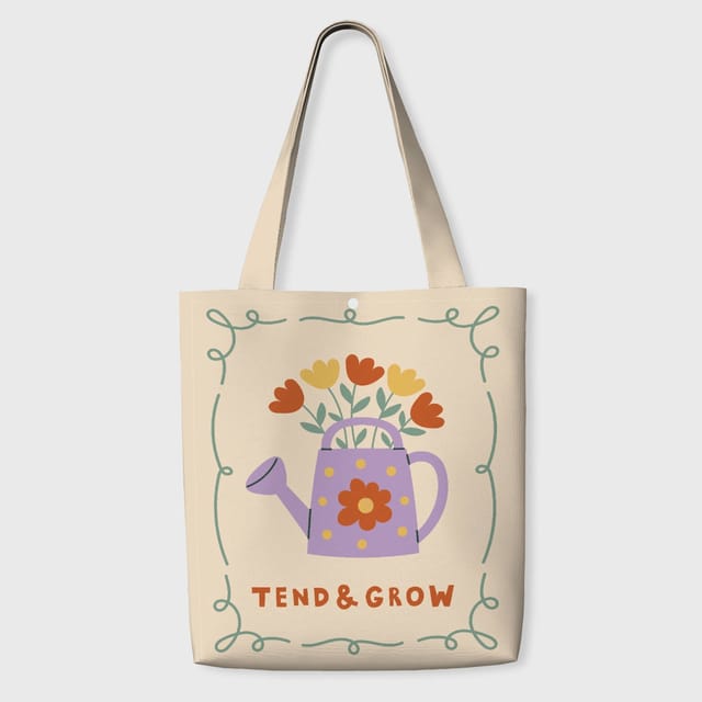Floral Watering Can Tote Bag for Plant Lovers Daily Use