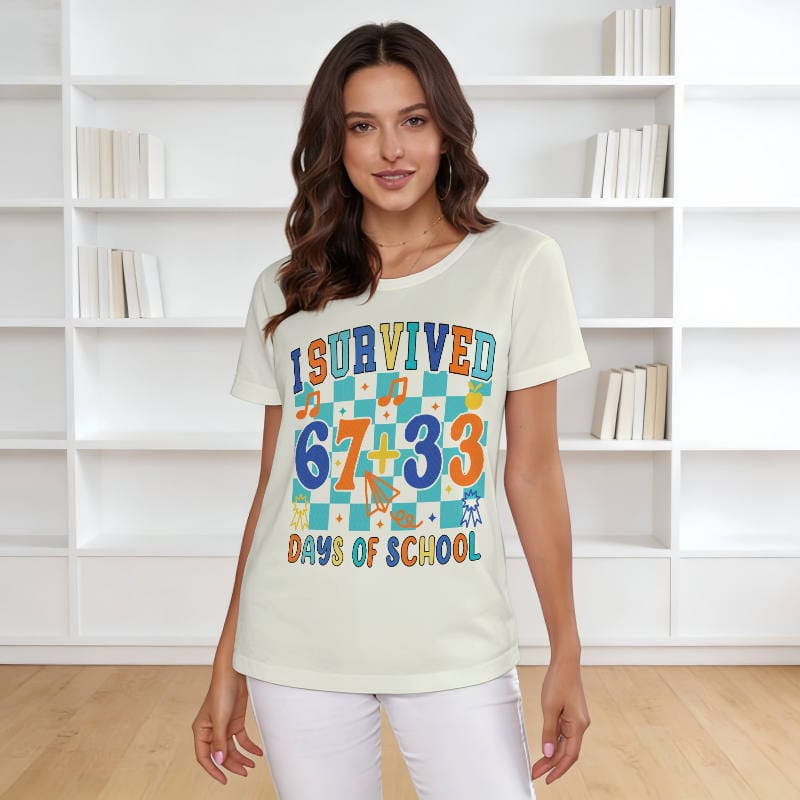 Funny 100 Days of School Graphic Tee for Teachers Students
