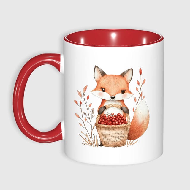 Cute Watercolor Fox 11oz Mug for Fox Lovers Daily Use