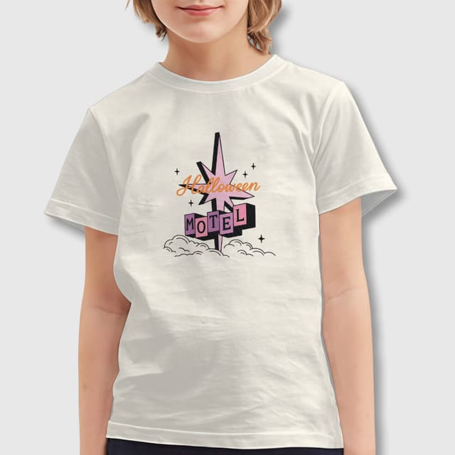 Retro Halloween Motel Kids T-Shirt for Halloween Daily Wear