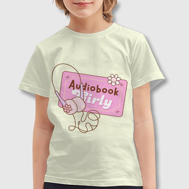 Audiobook Girly Kids T-Shirt for Girls Daily Wear