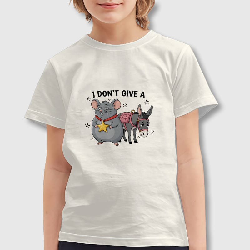 Cream Funny Rat Donkey Quote Kids T-Shirt for Birthday Gifts