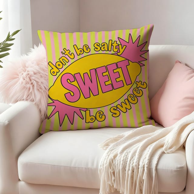 Funny Salty Sweet Quote Throw Pillow for Home Decor & Gifting