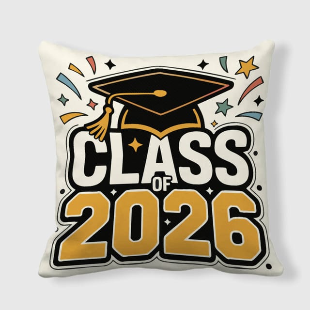 Class of 2026 Grad Cap Throw Pillow for 2026 Grads Gift