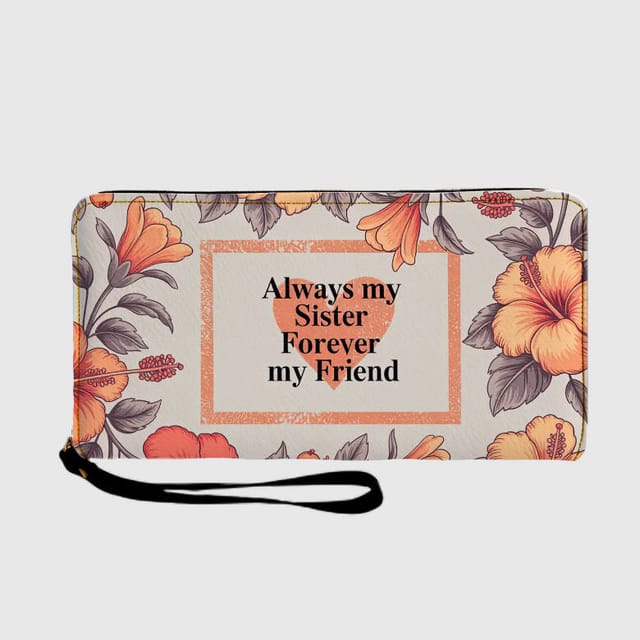Floral Print Zip Wallet for Sister Birthday Holiday Appreciation Gift