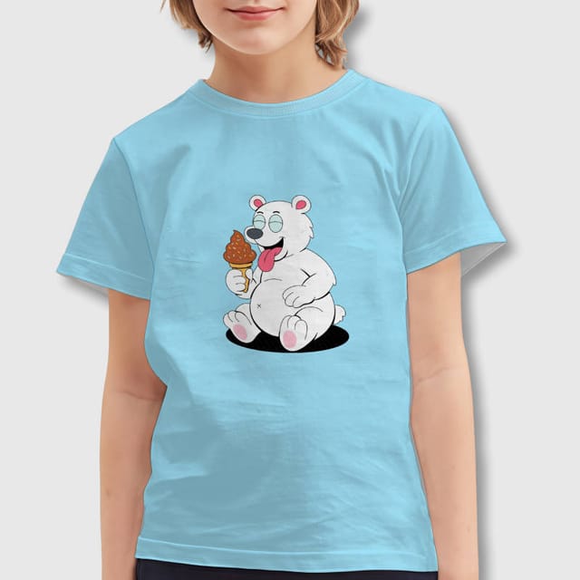 Funny Polar Bear Ice Cream Kids T-Shirt for Birthday Gifts