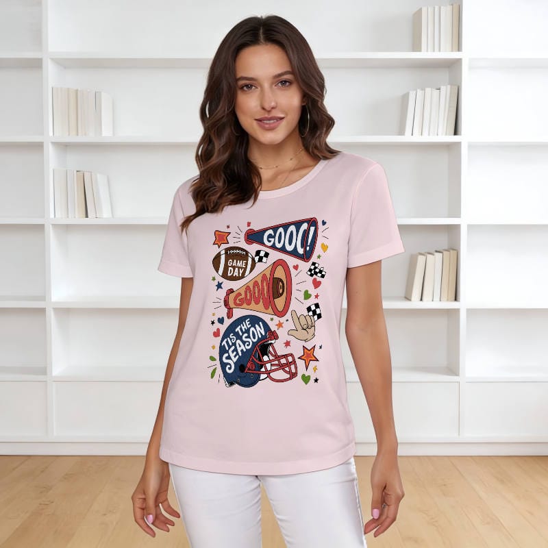 Retro Football Game Day Women's Tee For Football Fans