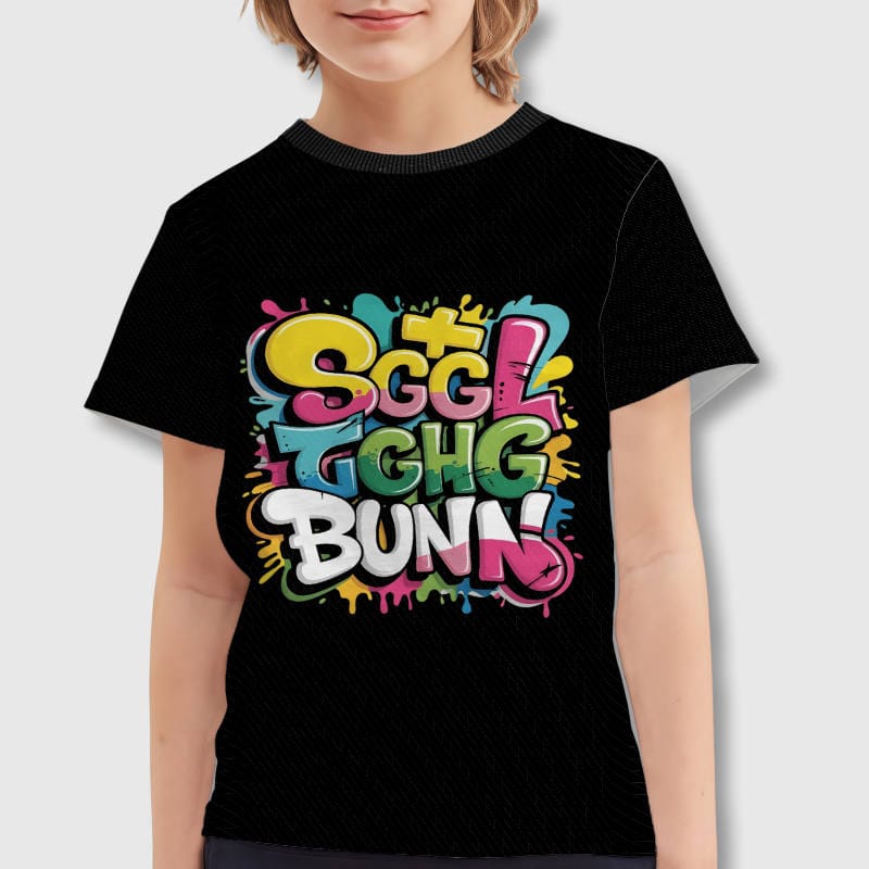 Colorful Graffiti Kids T-Shirt for Boys Girls Gift