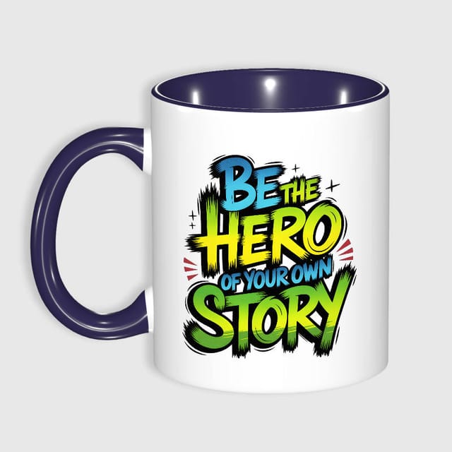 Inspirational 'Be The Hero' Quote 11oz Navy Mug For Daily Use Gift