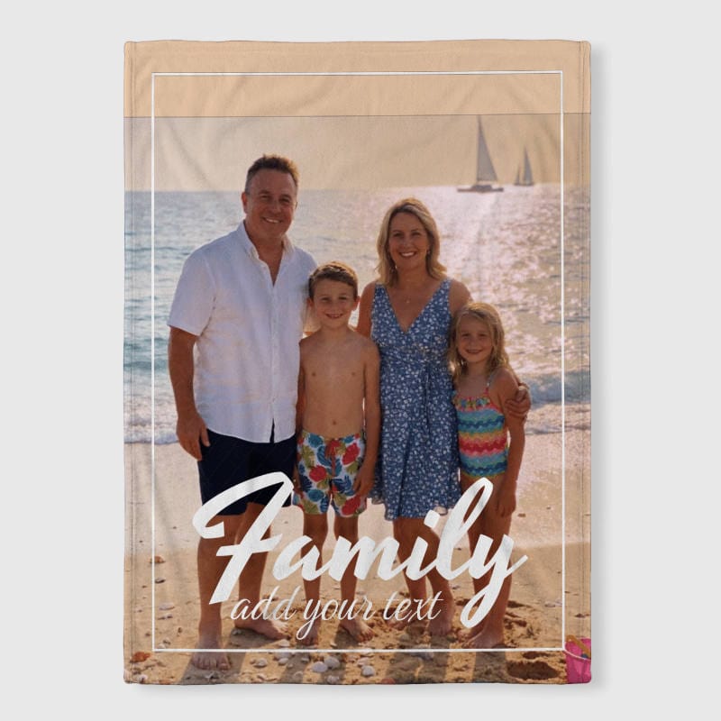Custom Family Photo Fleece Blanket for Family Gift - 1
