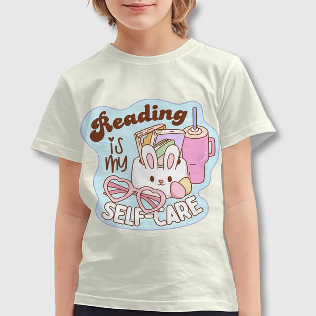 Cute Bunny Reading Kids T-Shirt for Easter Back to School
