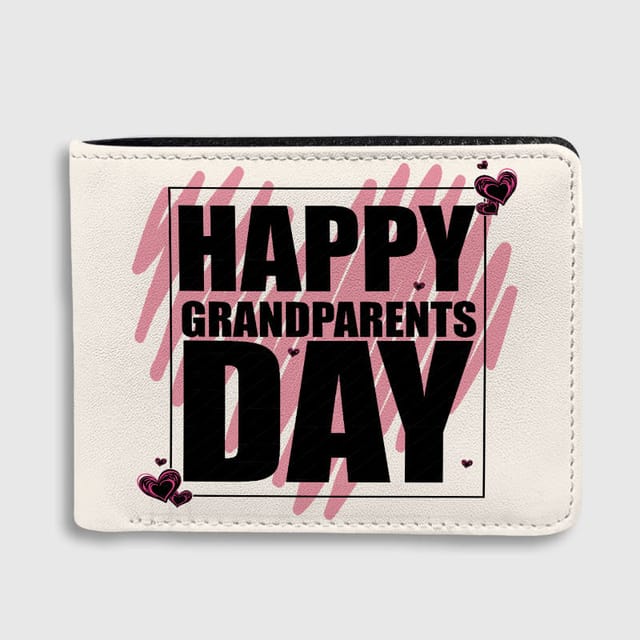 Happy Grandparents Day Leather Wallet Thoughtful Gift for Grandma & Grandpa
