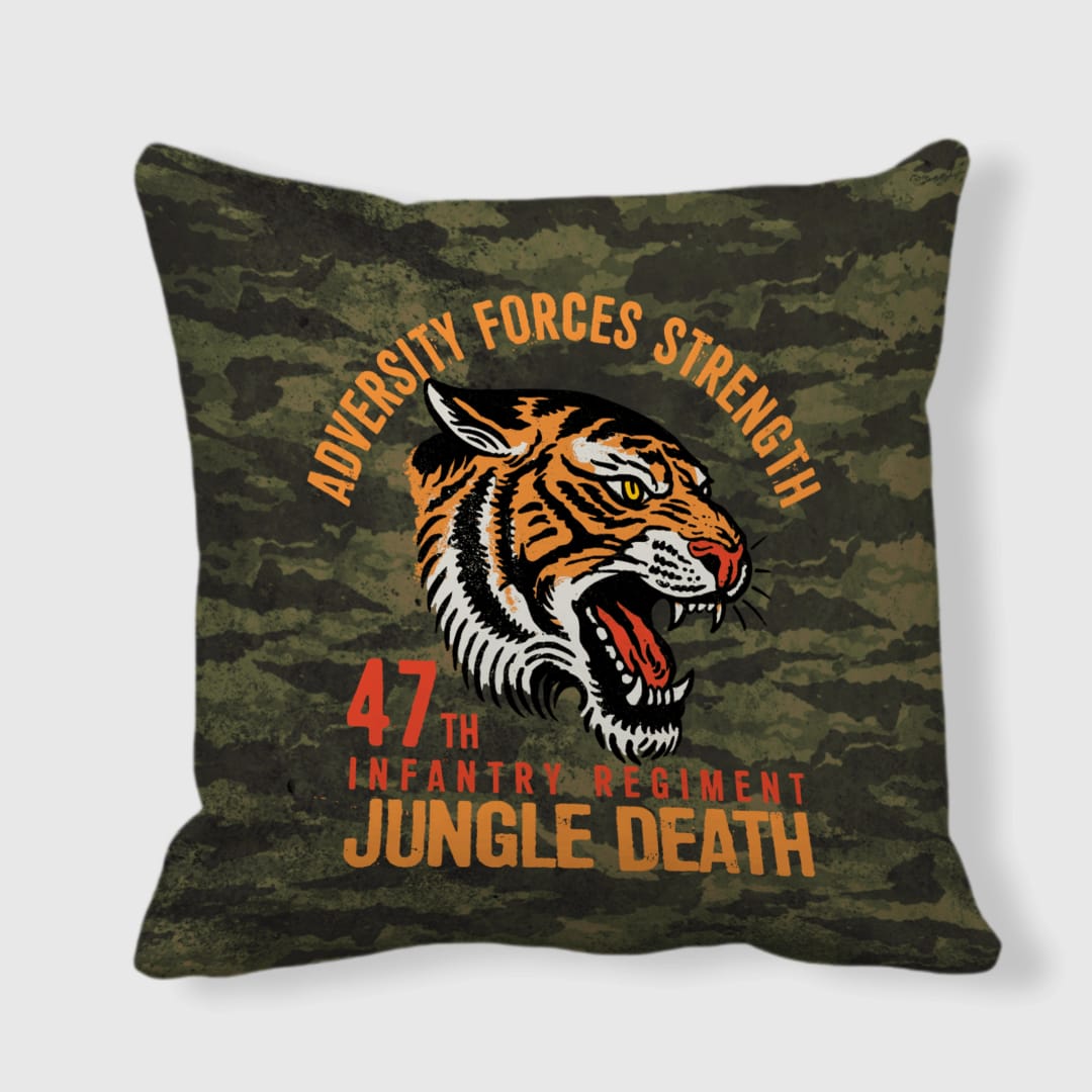 Jungle Death Regiment Satin Pillow - 1