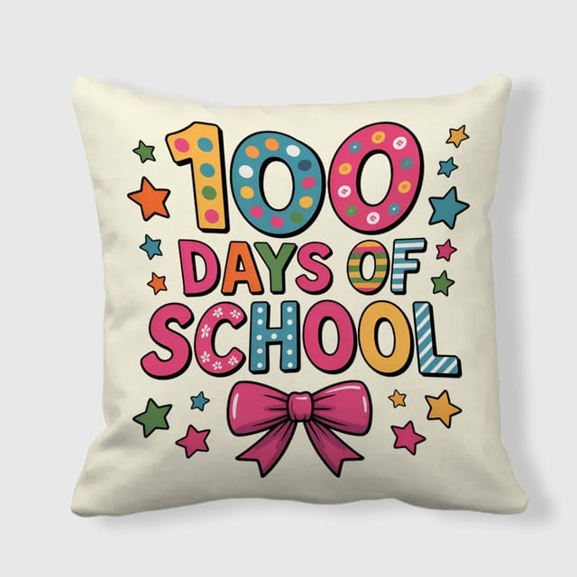 100 Days of School Throw Pillow for Students Back to School Gift