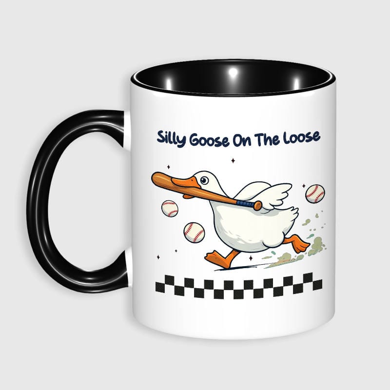 Funny Silly Goose Baseball Ceramic Mug for Sports Fans Gift