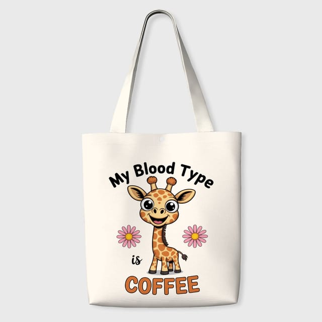 Funny Giraffe Coffee Quote Tote Bag for Coffee Lovers Daily Use